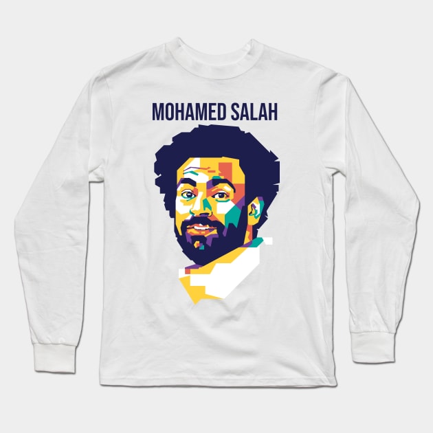 Mohamed Salah on WPAP Style Long Sleeve T-Shirt by pentaShop